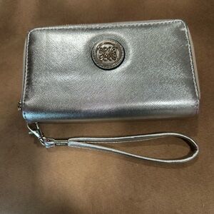 Elegant Gold Metallic Wristlet Clutch